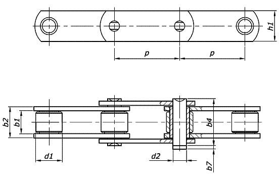 Roller pulling chains – chains with low rollers