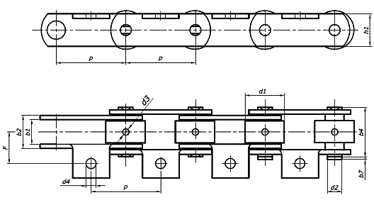 Roller-pivot carrier chains with bent lifters