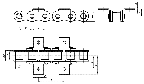 Chains with bent lifters