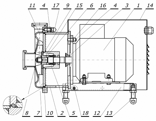 The GH-15 pump intersection - single sealing