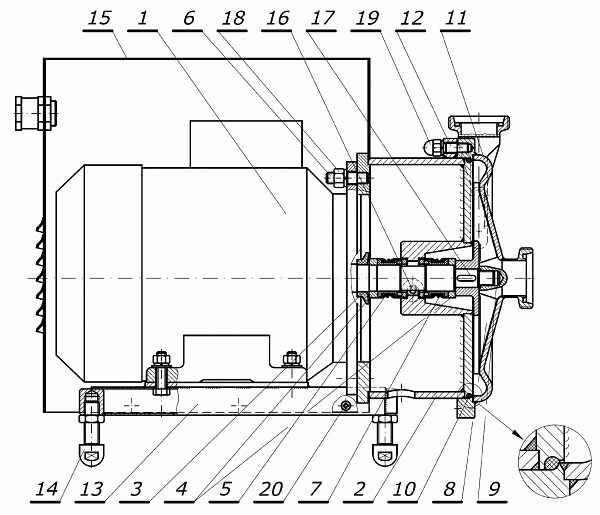 The GU-15 pump intersection - single sealing