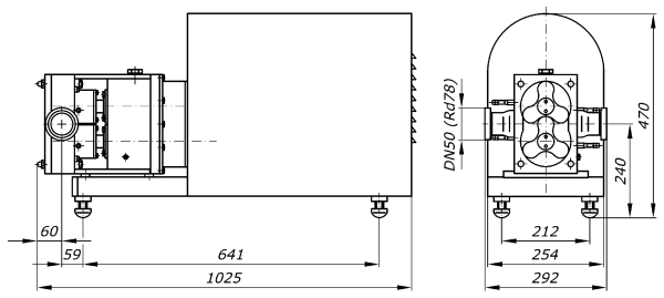 Wymiary gabarytowe pompy PWk-10