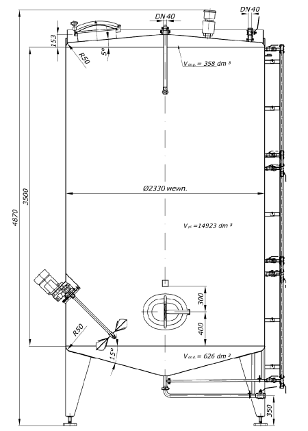 Zbiornik akcyzowy technologiczny V=15m³